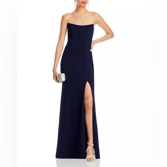 AQUA Strapless GownLength Evening Dress Sweetheart neck Mermaid silhouette, New - Picture 1 of 16